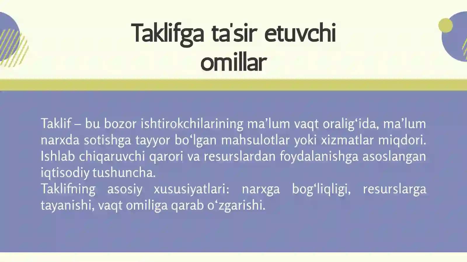 Talab va taklifning shakllanishi hamda elastiklik omillarining iqtisodiy tahlili 3