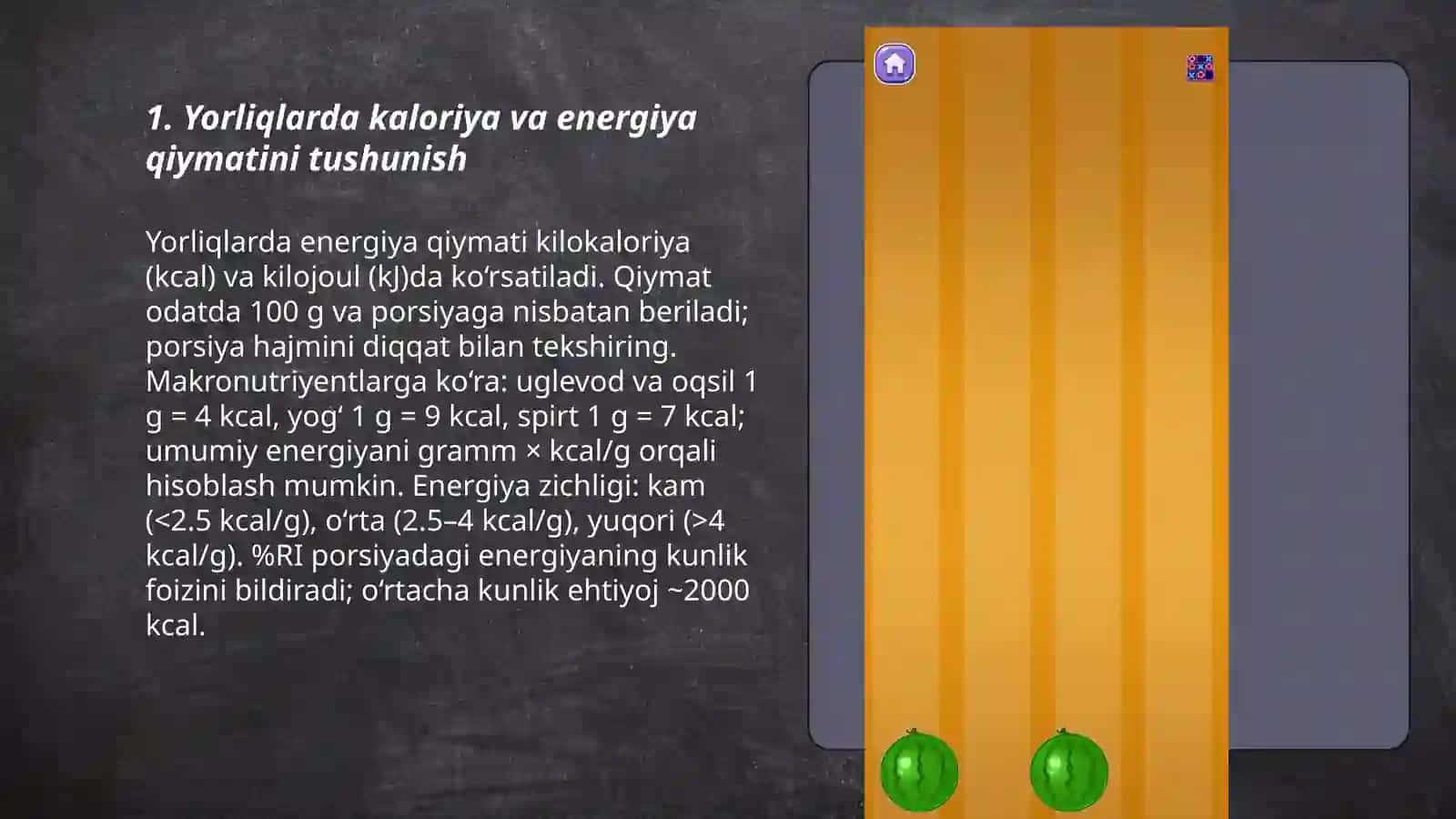 Oziq-ovqat mahsulotlarining tarkibi foydali va zararli xususiyatlarini yorliqlari orqali oʻrganish 3