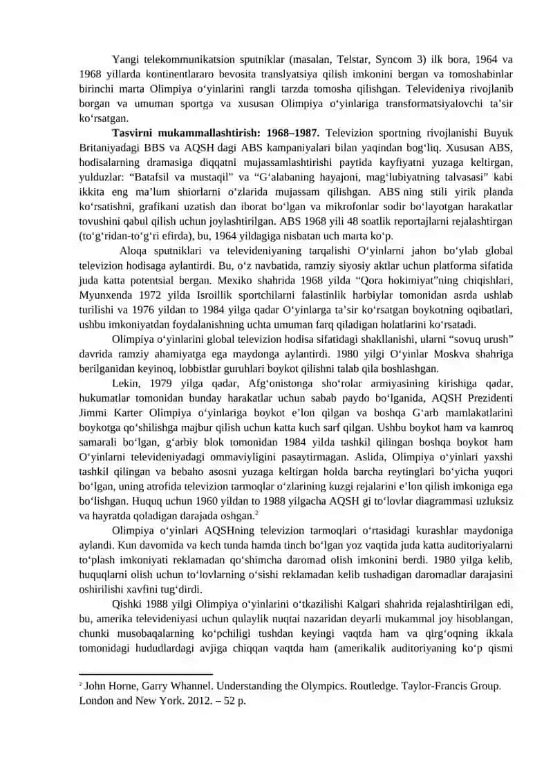 Olimpiya O‘yinlari va Ommaviy Axborot Vositalari 3