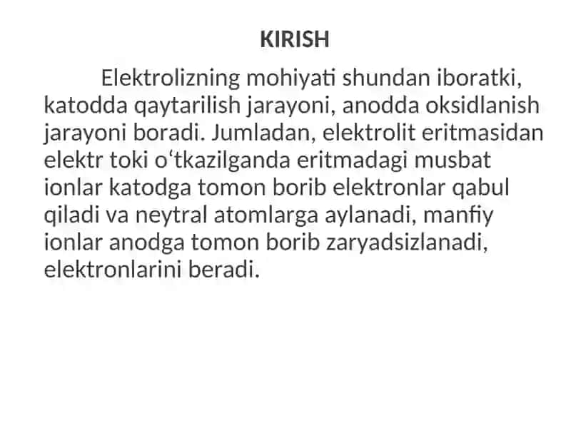 ELEKTROLIZ VA UNING TURLARI 3