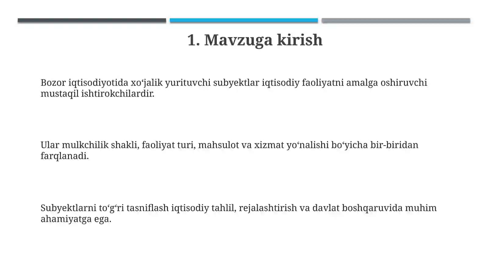 Bozor iqtisodiyoti va subyektlar mohiyati 3