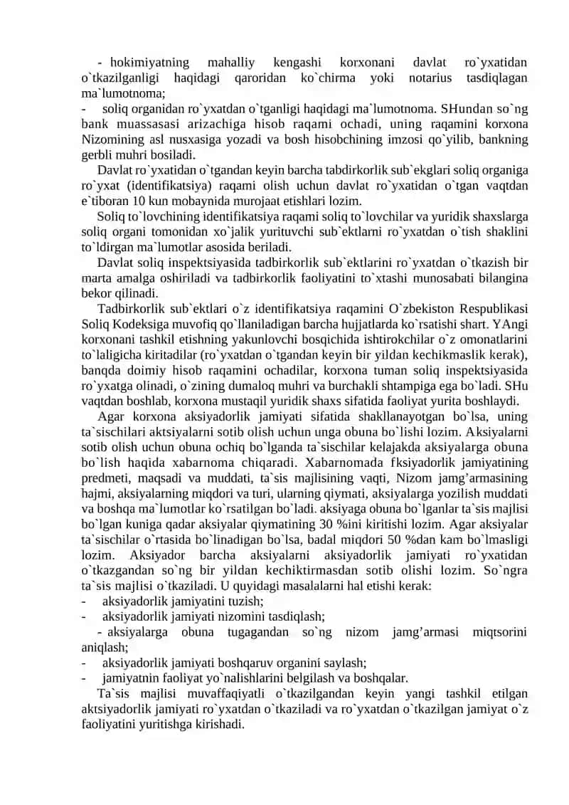 BIZNES FAOLIYATINI TASHKIL ETISH VA BOSHQARISH 3
