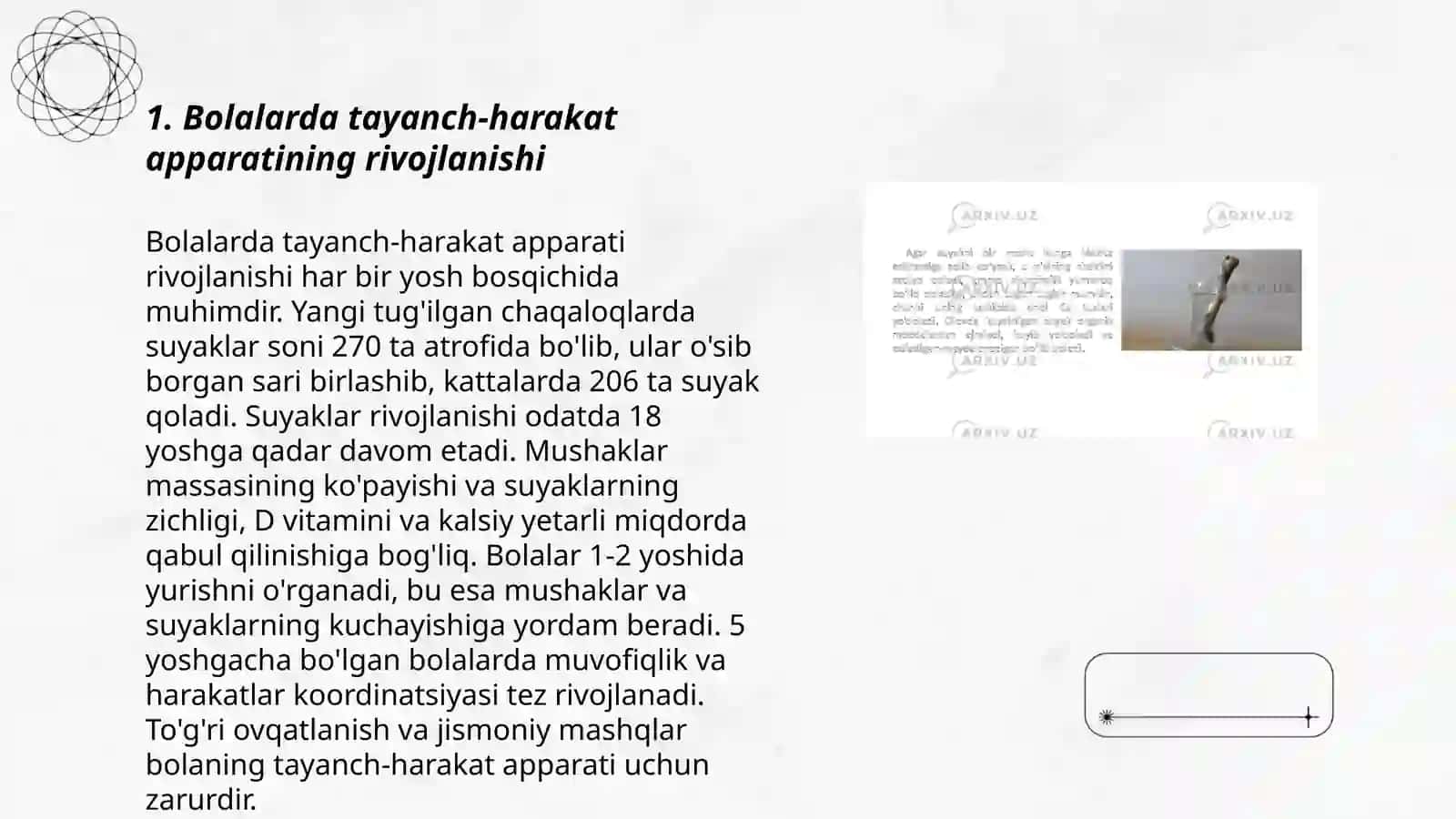 Bolalarda tayanch-harakat apparatining rivojlanishi 3