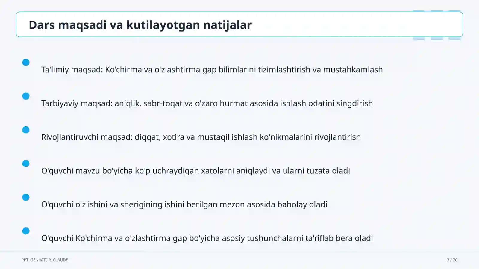 Ko'chirma va o'zlashtirma gap (9-sinf) 3