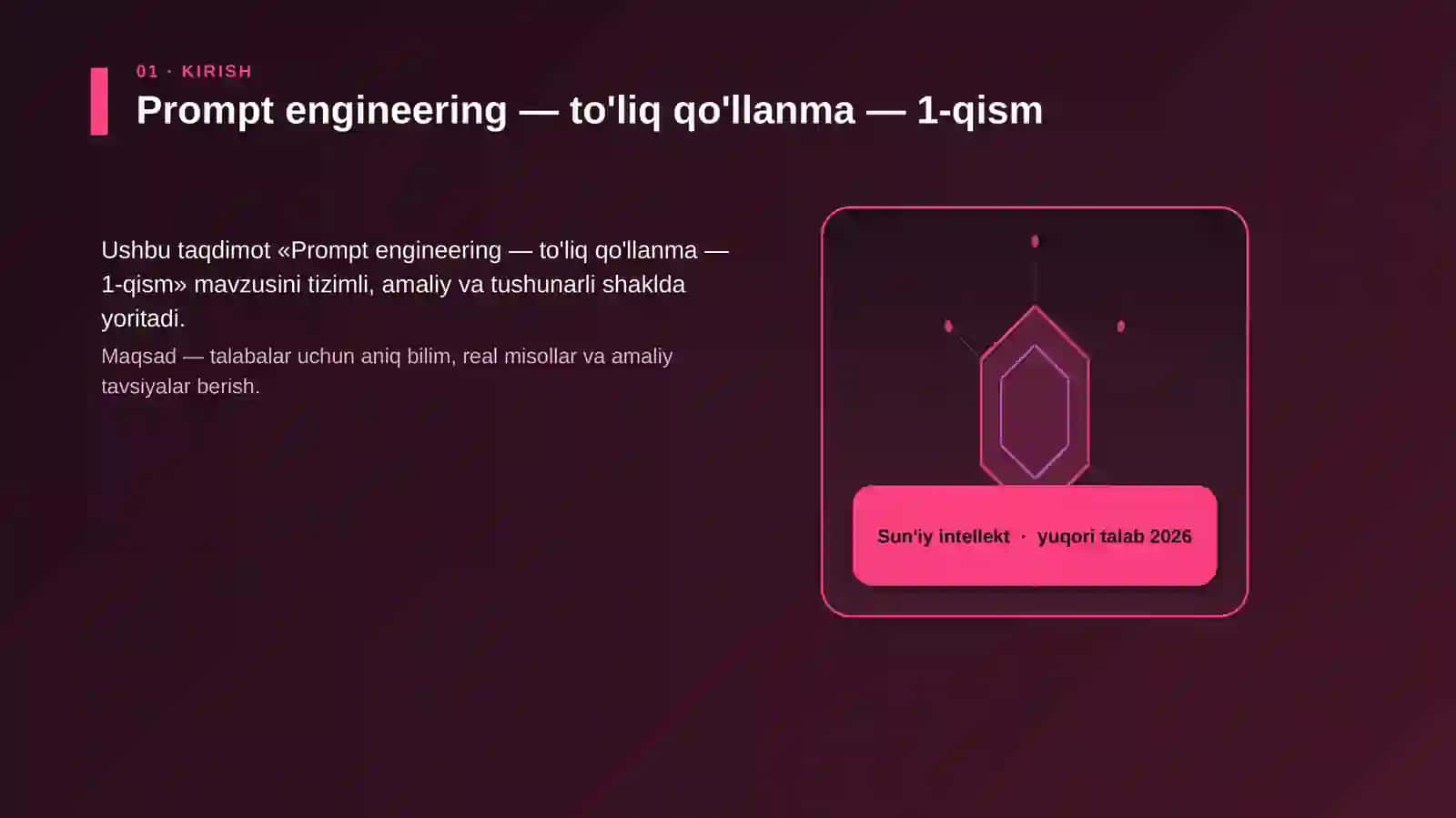Prompt engineering — to'liq qo'llanma — 1-qism 3
