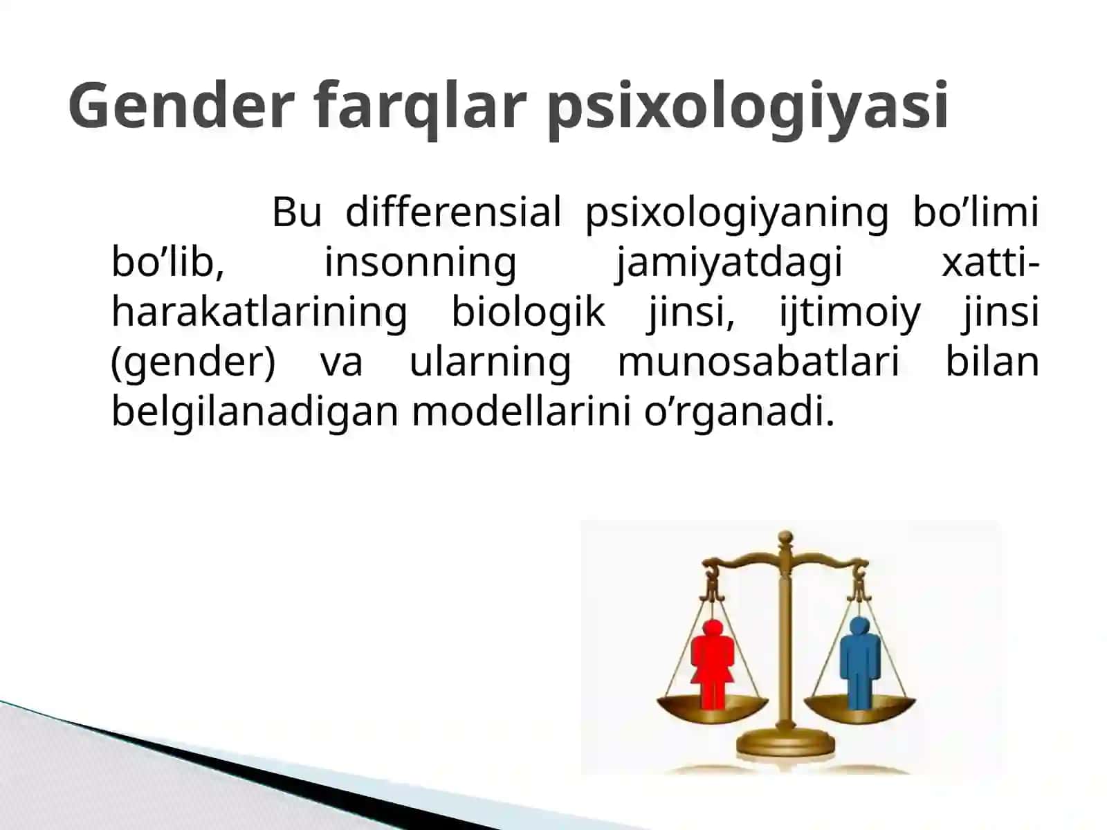 Gender farqlar psixologiyasi. Jinsiy xulq-atvor. 3