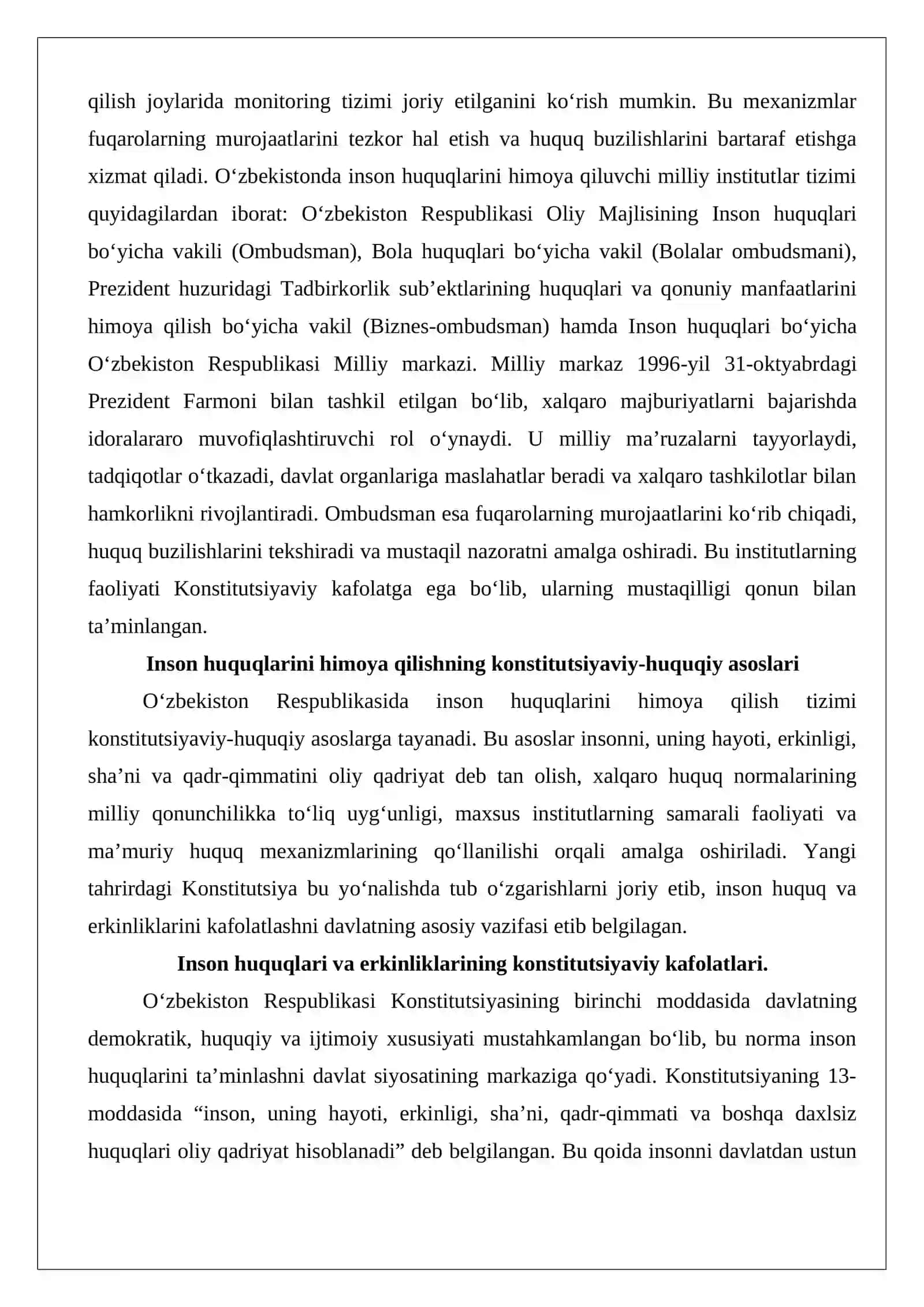 Inson huquqlarini himoya qiluvchi milliy institutlar tizimi 3