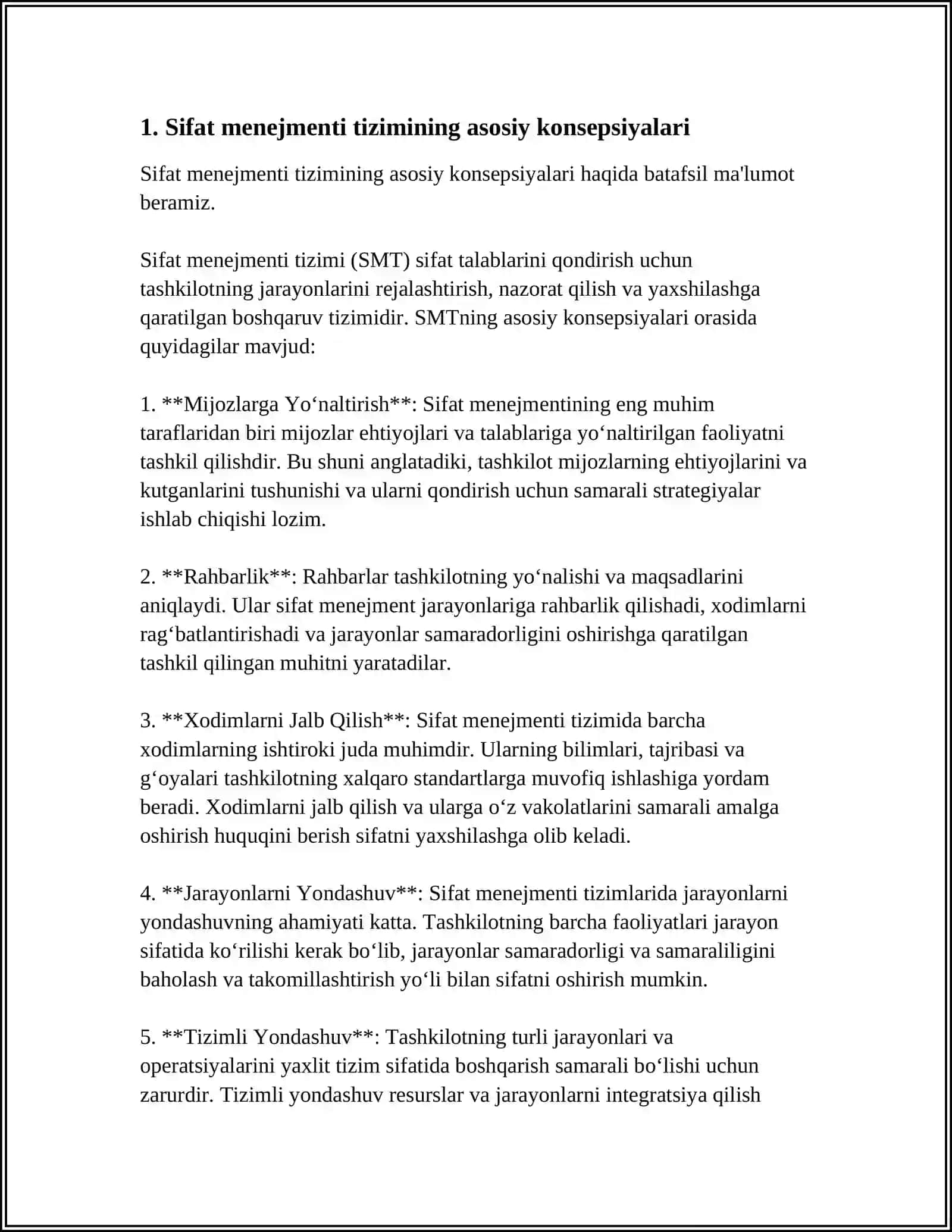SIFAT MENEJMENTI TIZMINING RIVOJLANISH BOSQICHLARI 3