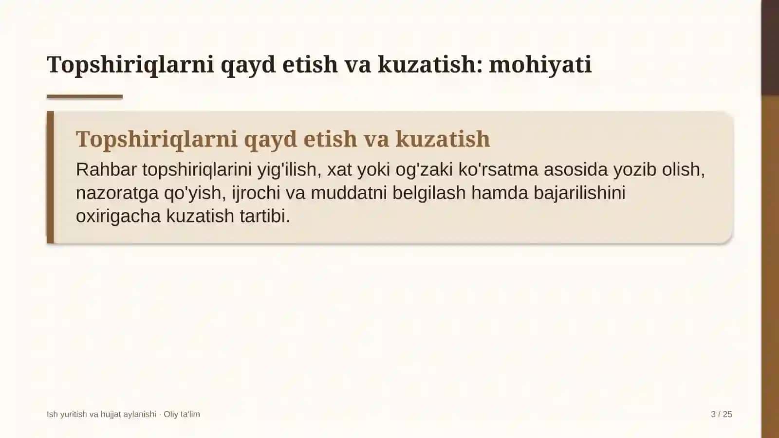 qurilish materiallari sanoatida topshiriqlarni qayd etish va ijrosini kuzatish 7640 3