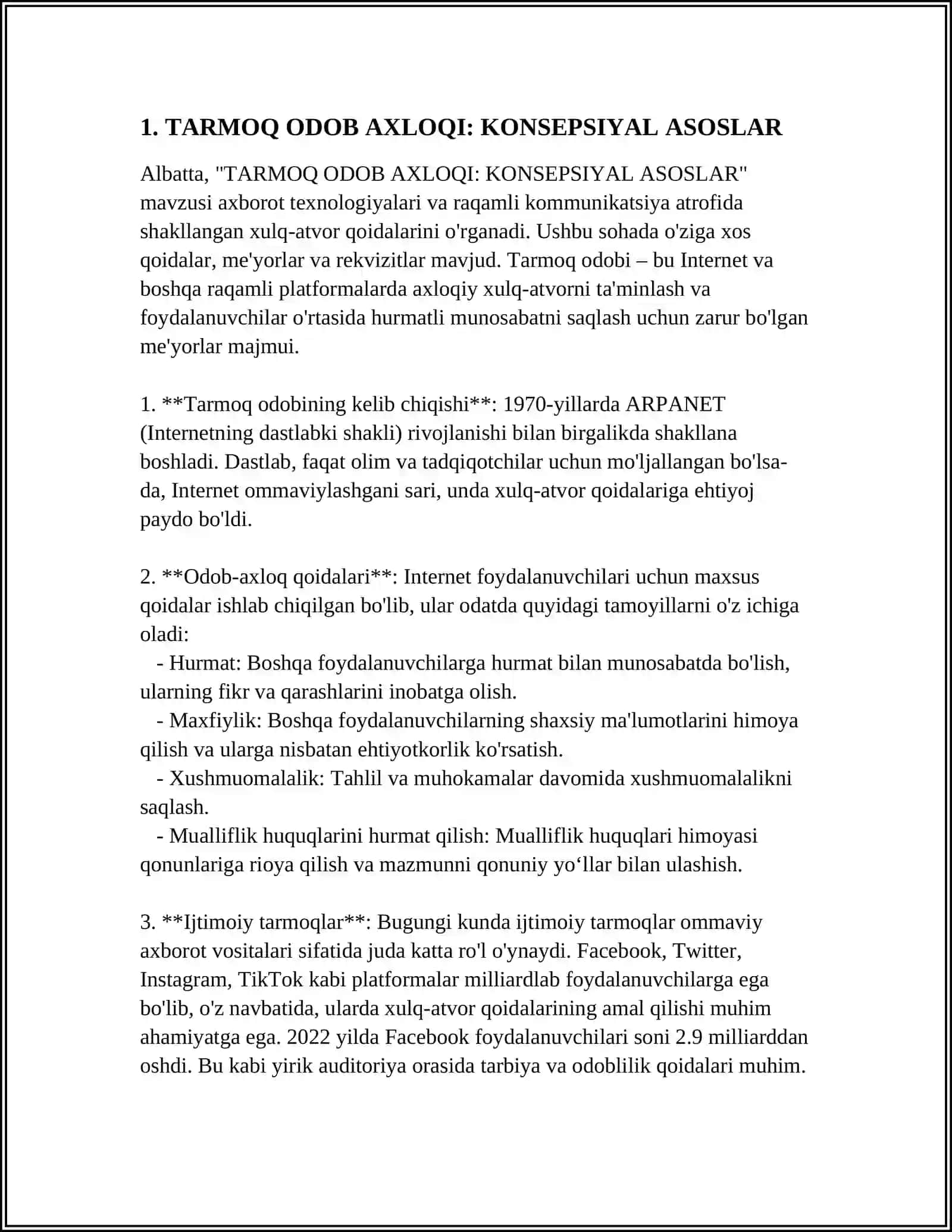 TARMOQ ODOB AXLOQI: KONSEPSIYAL ASOSLAR 3