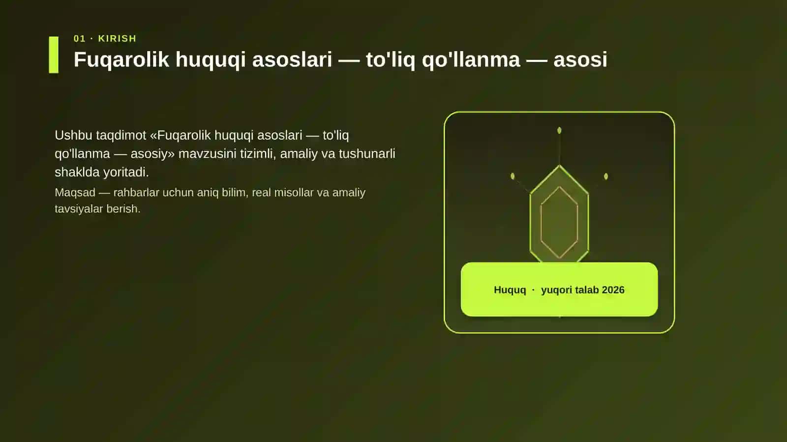 Fuqarolik huquqi asoslari — to'liq qo'llanma — asosi 3
