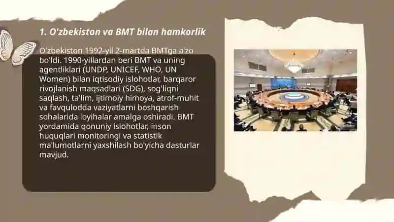 O'zbekistonning xalqaro tashkilotlar bilan hamkorlik aloqalari 3
