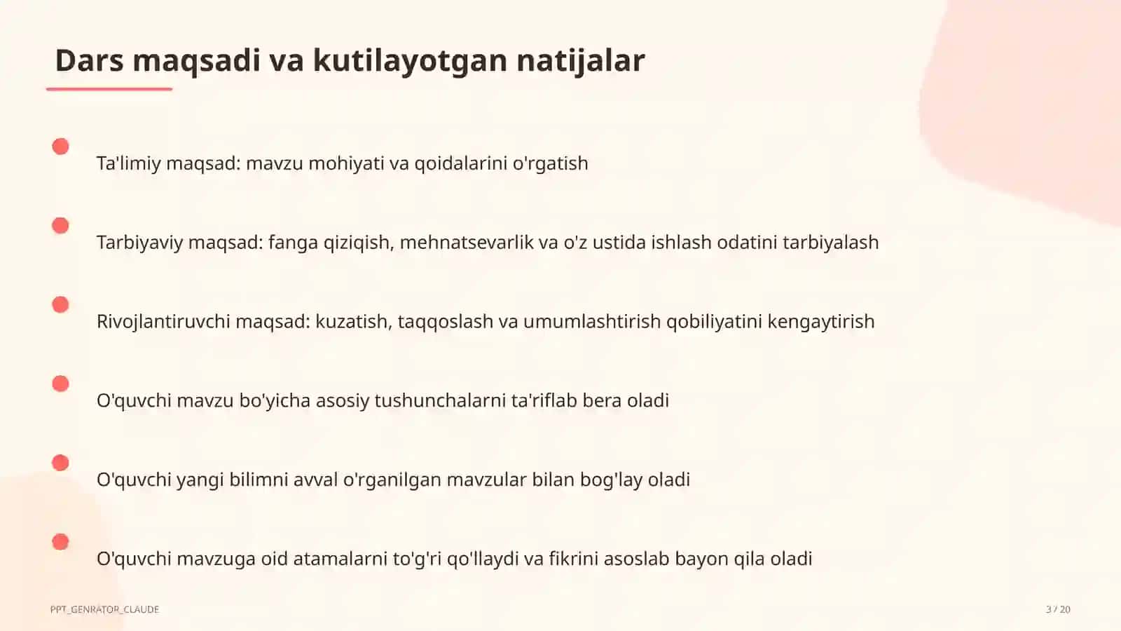 Dolzarb mavzular — maktab va o'qituvchilar (2026) — o'quvchilar uchun 3