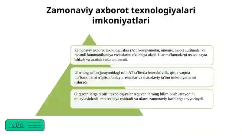 Zamonaviy axborot texnologiyalarining asosiy imkoniyatlari 3