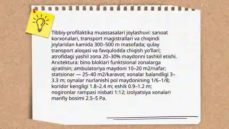 Davolash profilaktika muasasalari uchun gigiyenik talablar 3