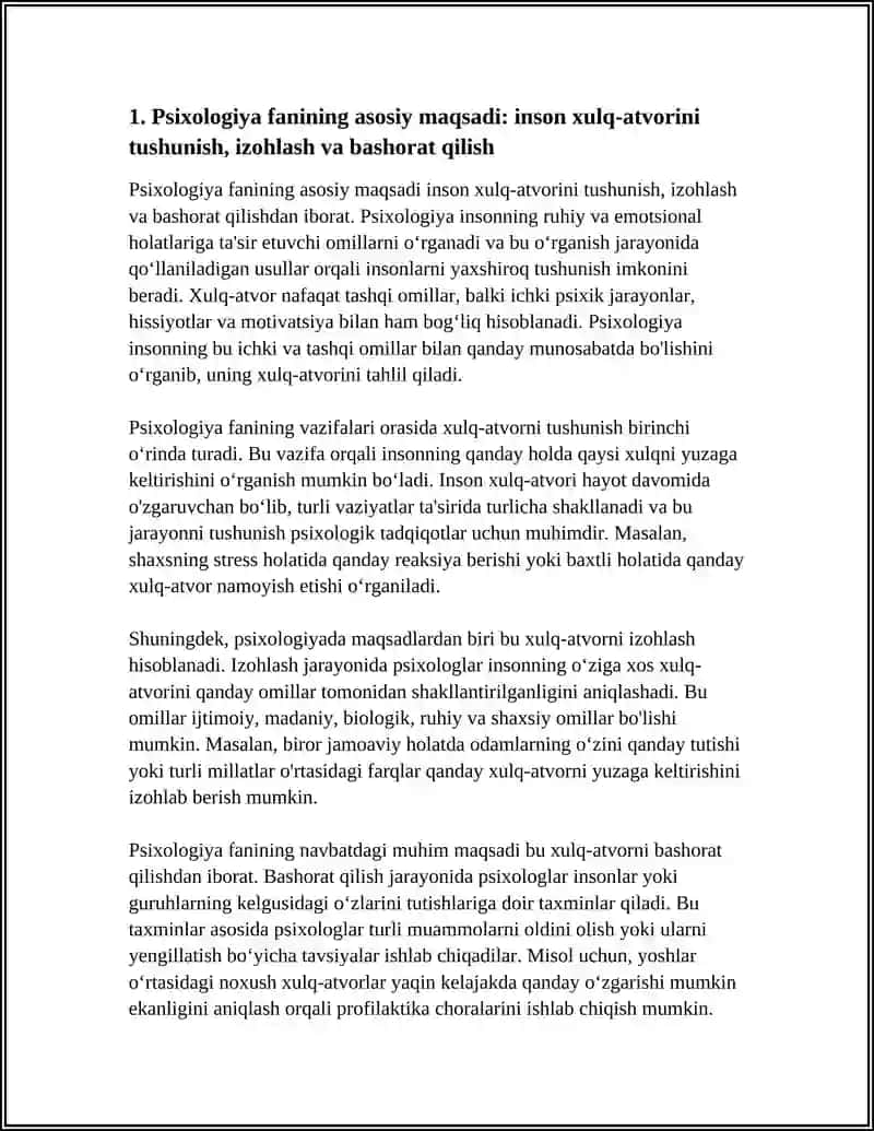 PSIXOLOGIYA FANINING MAQSADI VA VAZIFALARI 3