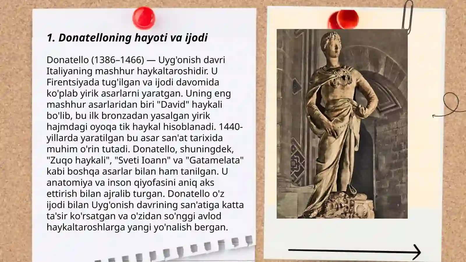 Donatello ijodi haqida 3