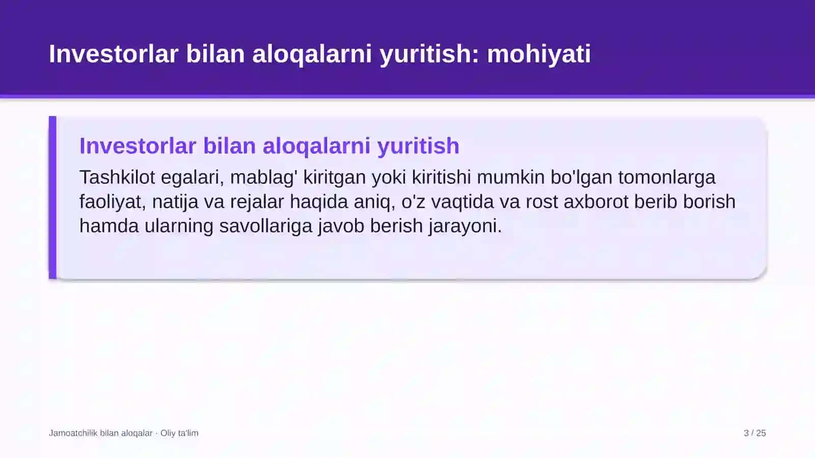 geoaxborot tizimlarida investorlar bilan aloqalarni yuritish 8985 3