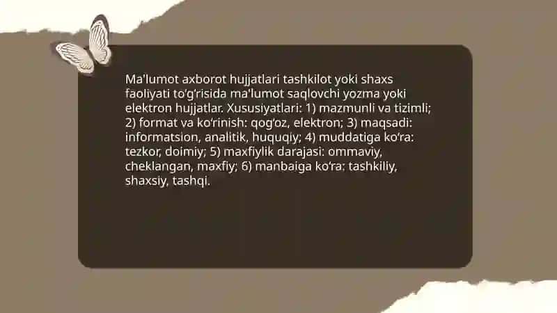 Ma'lumot axborot hujjatlari 3