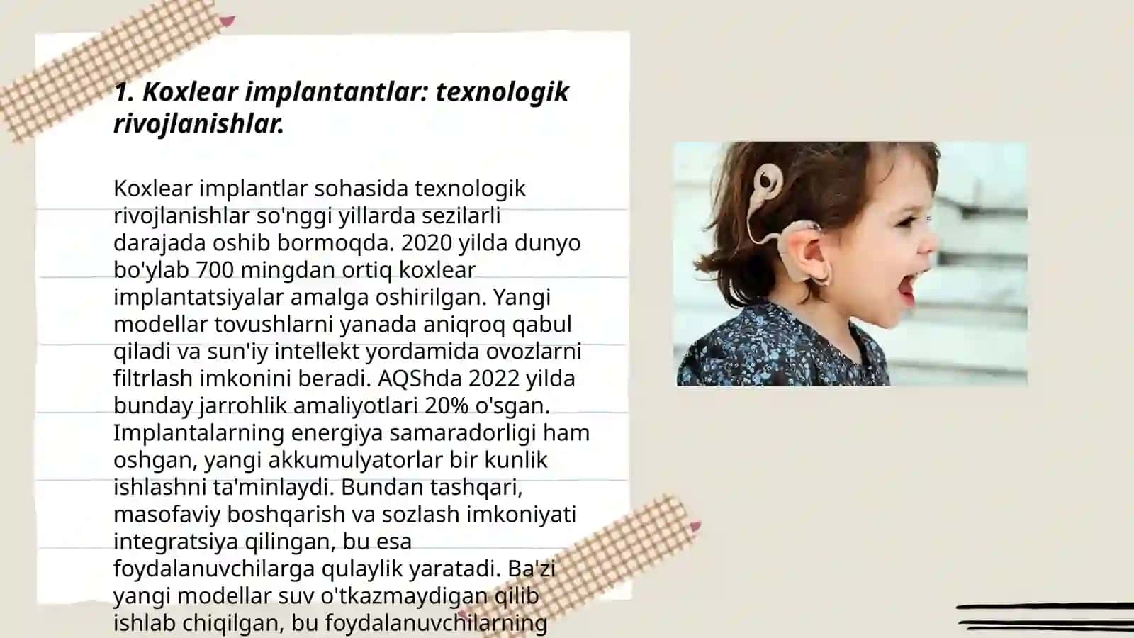 Koxlear implantantli eshitishida nuqsoni bo‘lgan bolalar reabilitatsiyasi 3