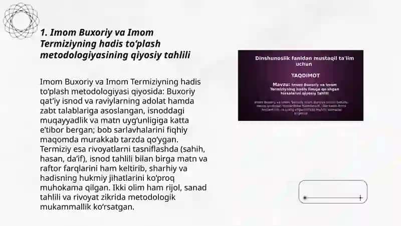 Imom Buxoriy va Imom Termiziyning hadis ilmiga qo‘shgan hissalarini qiyosiy tahlili 3