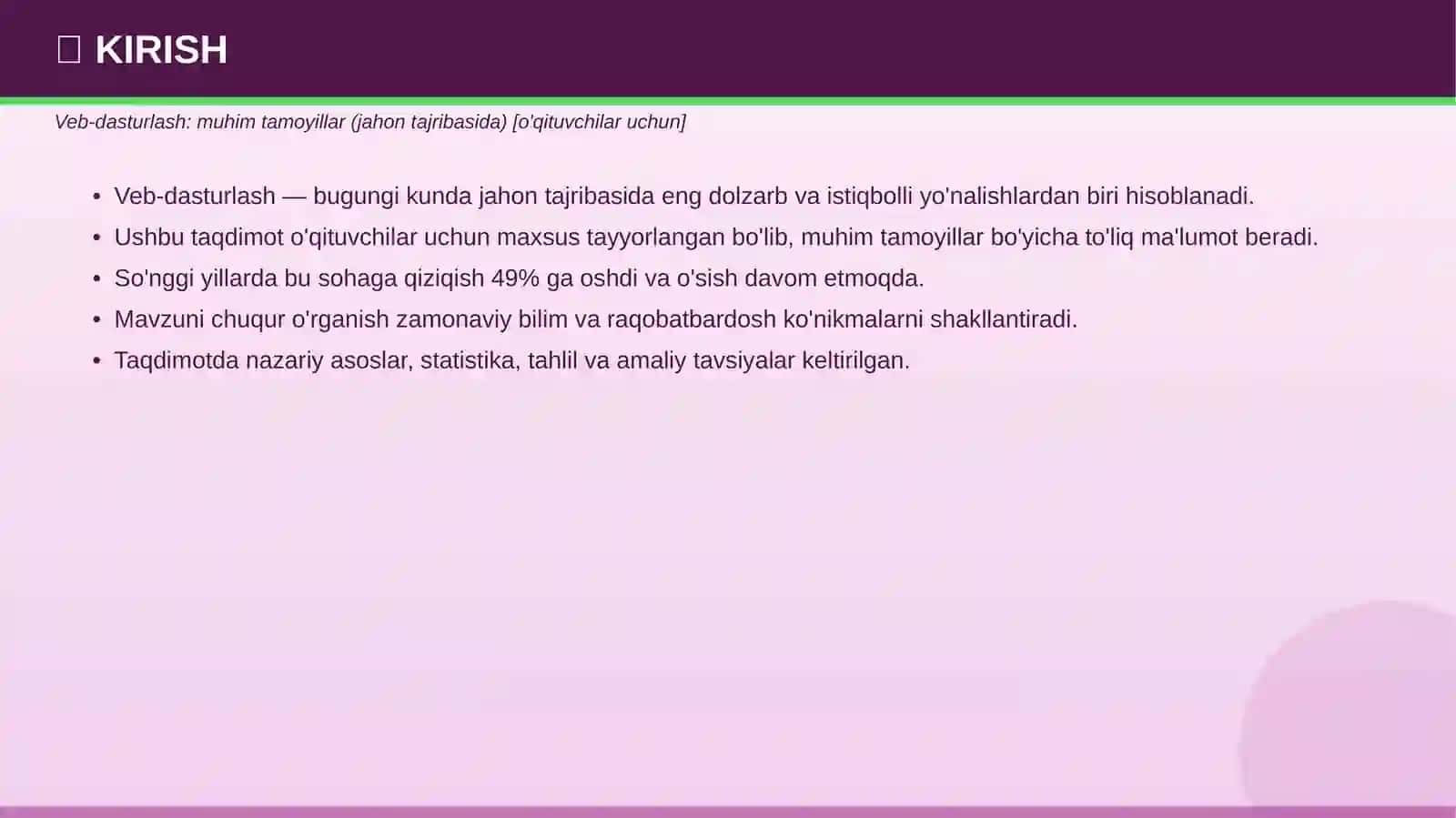 Veb-Dasturlash Muhim Tamoyillar 3