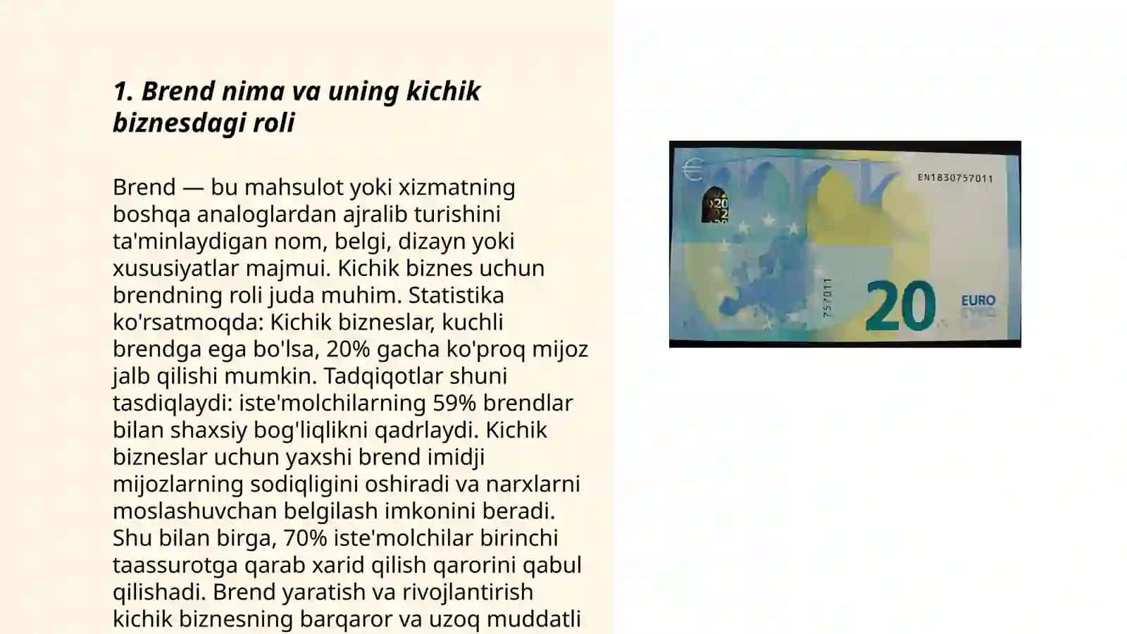 Kichik biznesda brendni shakllantirish va uning ahamiyati 3