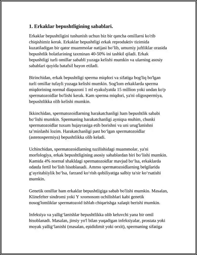 ERKAKLAR BEPUSHTLIGI. EREKTIV DISFUNKSIYA. VARIKOTSELE KASALLIGI 3