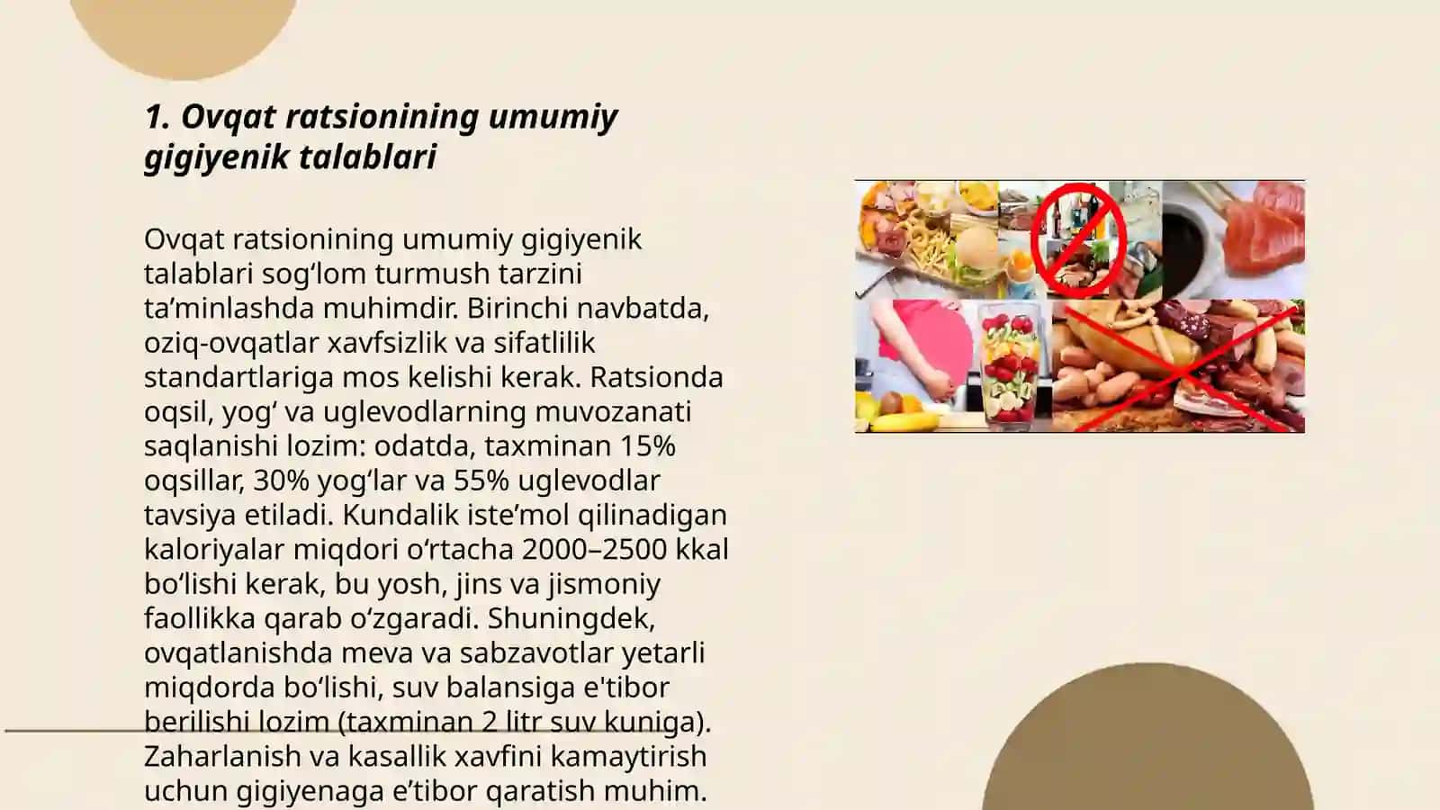 Ovqat ratsionini gigiyenik baholash 3