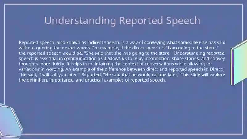 Reported speech 3