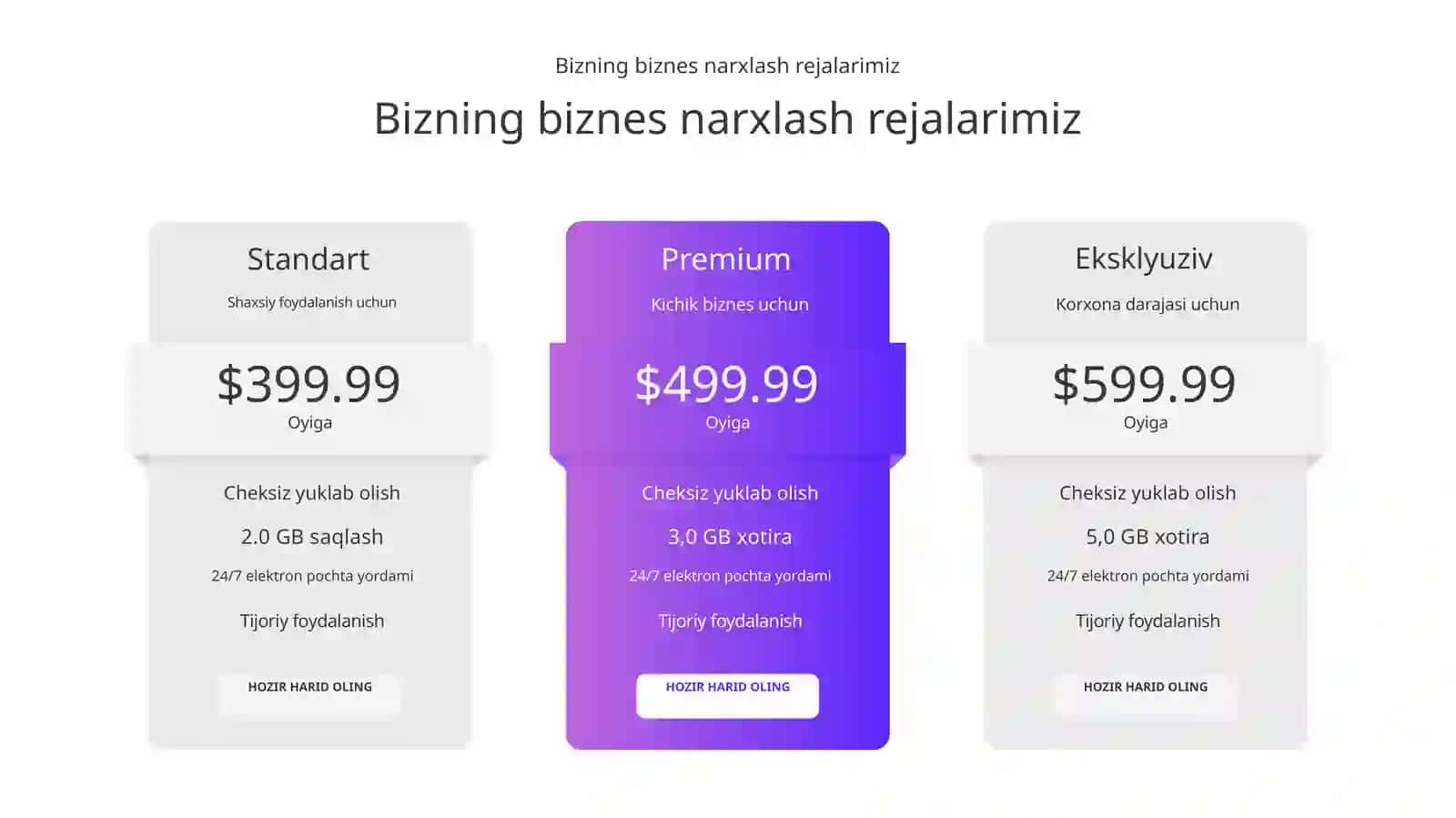 Kreativ Narxlar Jadvali va Tijoriy Takliflar Taqdimoti (11 Slayd) 3