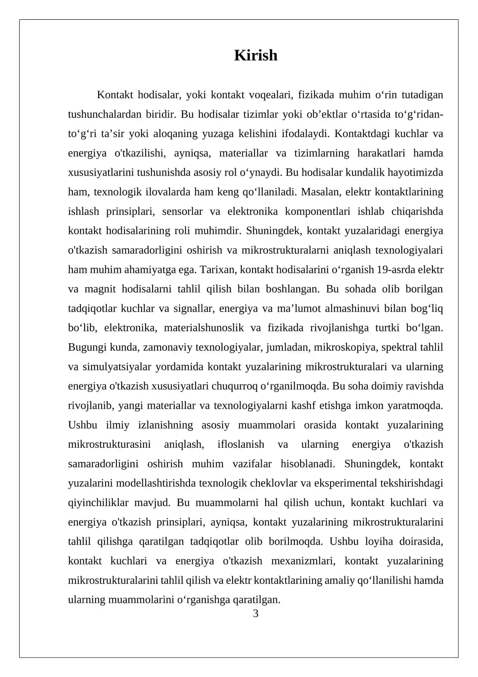 Kontakt hodisalar va energiya o'tkazish prinsiplari 3