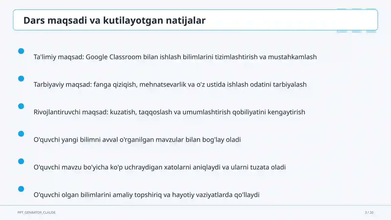 Google Classroom bilan ishlash 3