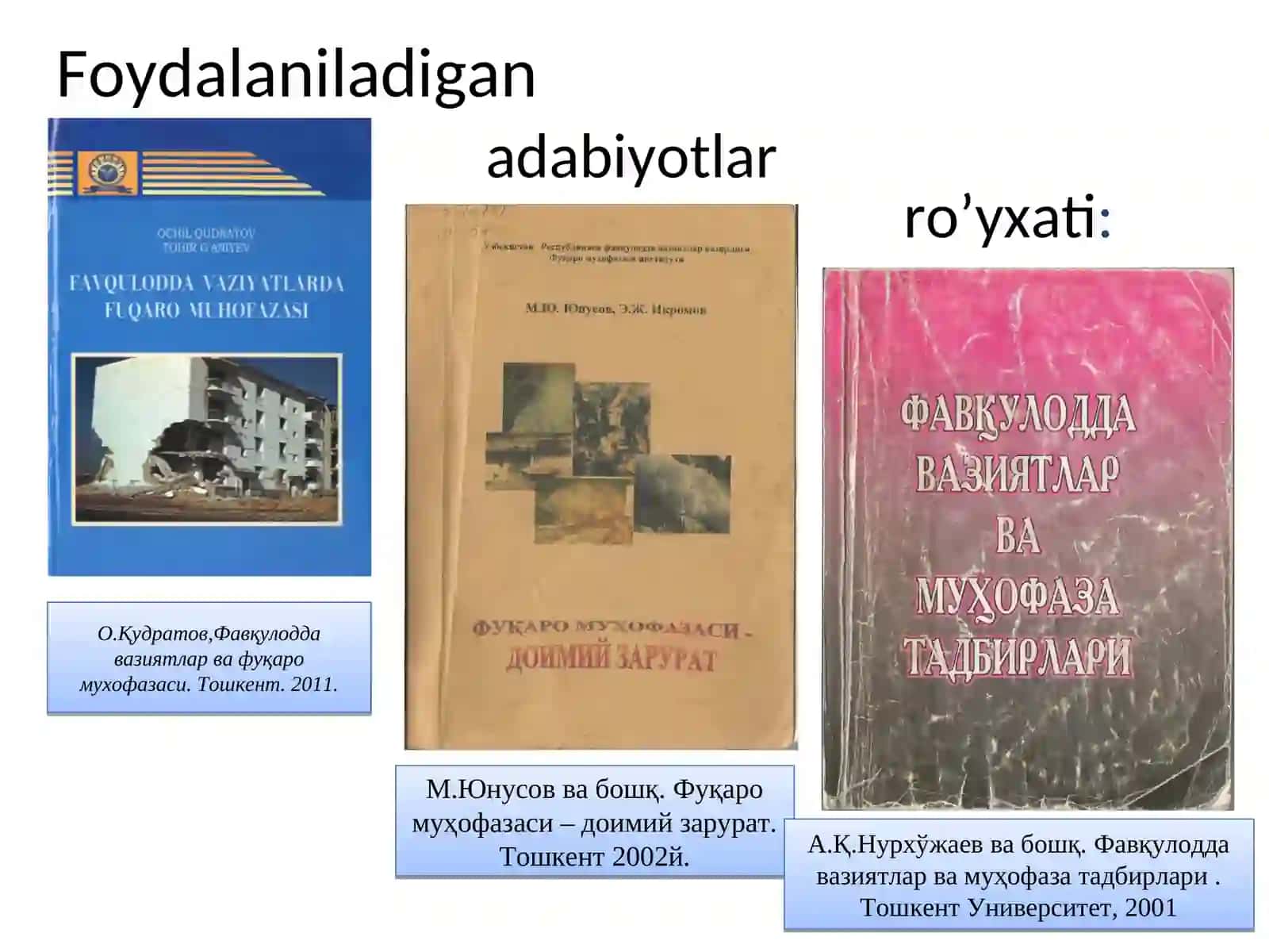Hayot faoliyati xavfsizligi 3