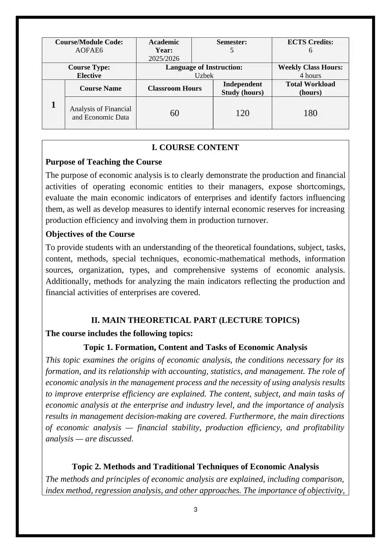 Analysis of Financial and Economic Data 3