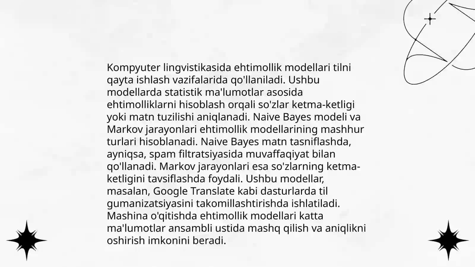 Kompyuter lingvistikasida ehtimollar nazaryasi 3