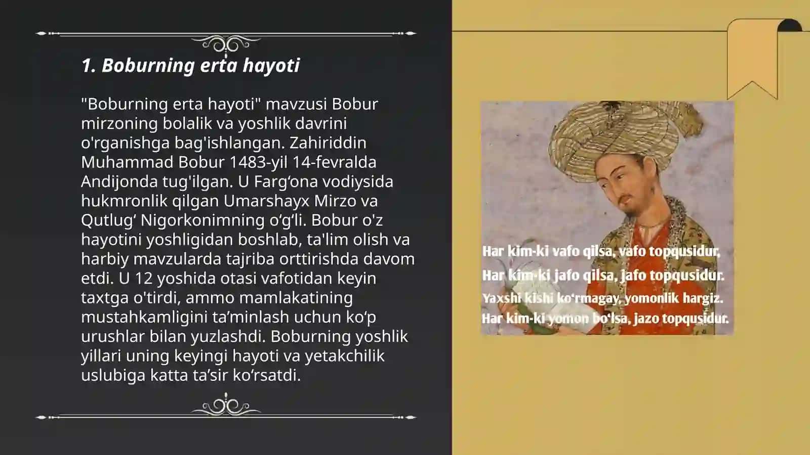 Zahiriddin Muxammad Bobur hayoti va tibbiyotga qoʻshgan xossasi 3