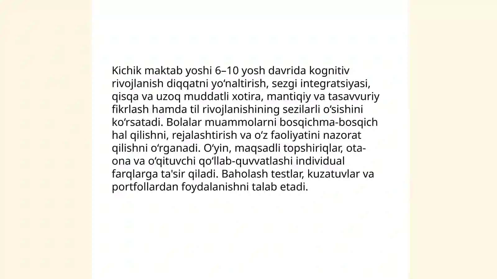 Kichik maktab yoshi davrida psixik rivojlanish 3