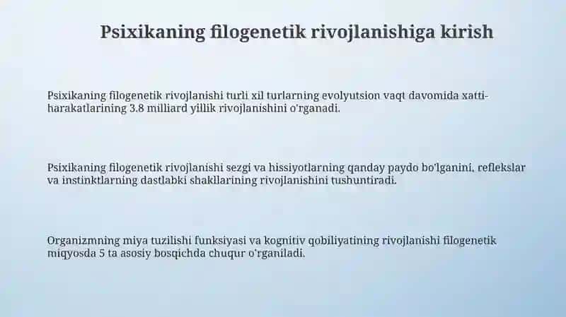 Psixikaning filogenetik taraqqiyoti 3