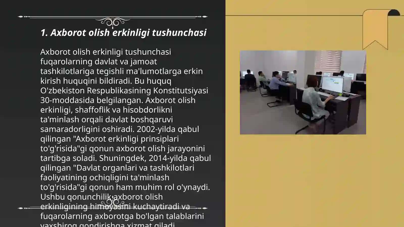 Axborot olish erkinligi va kafolatlari 3