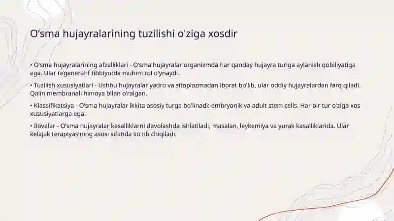 Oʻsma hujayralarining oʻziga xosligi 3