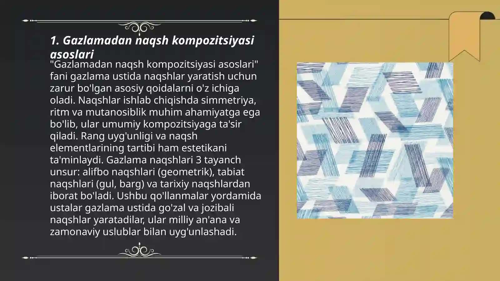 Gazlamadan naqsh kompozitsiyasi asoslari 3