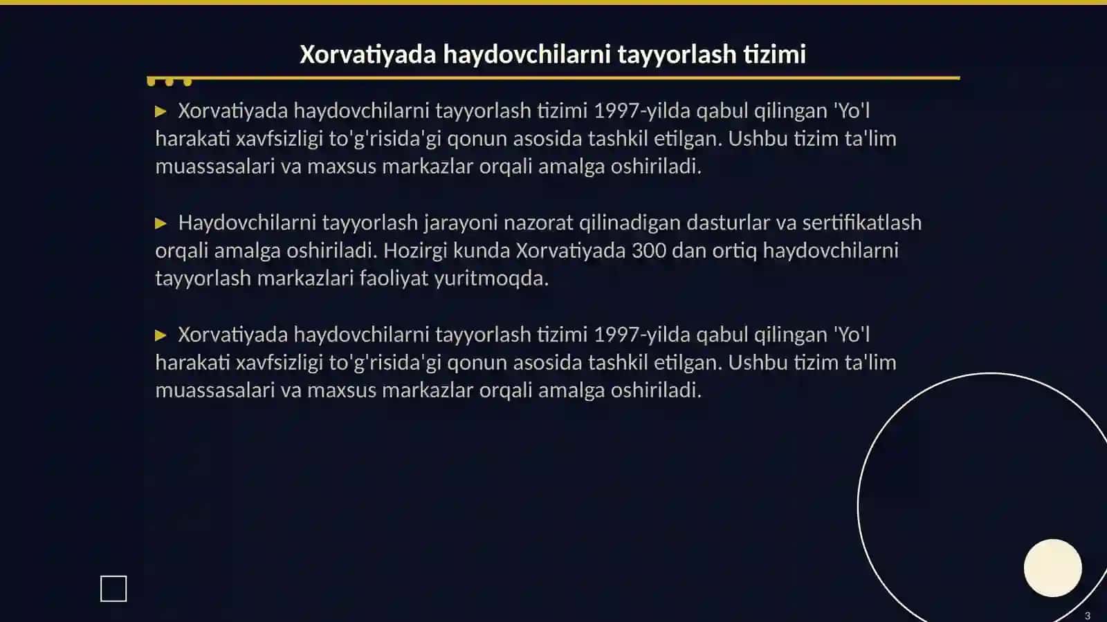 Xorvatiyada davlatida Haydovchilarni tayyorlash va qayta tayyorlashga qo'yiladigan talablar 3