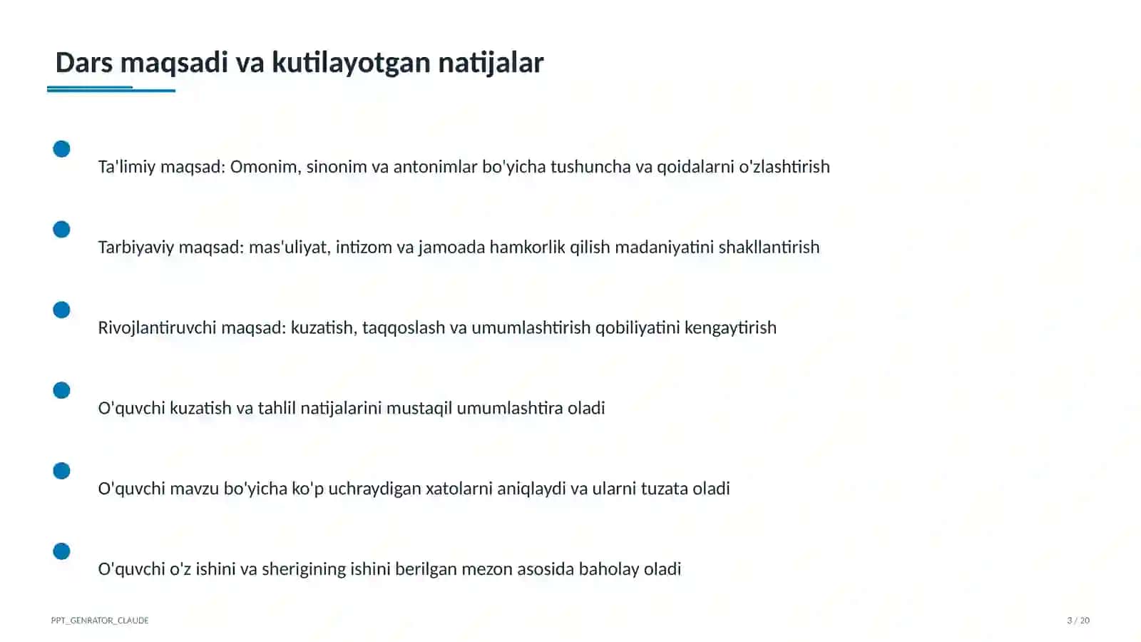 Omonim, sinonim va antonimlar (5-sinf) 3