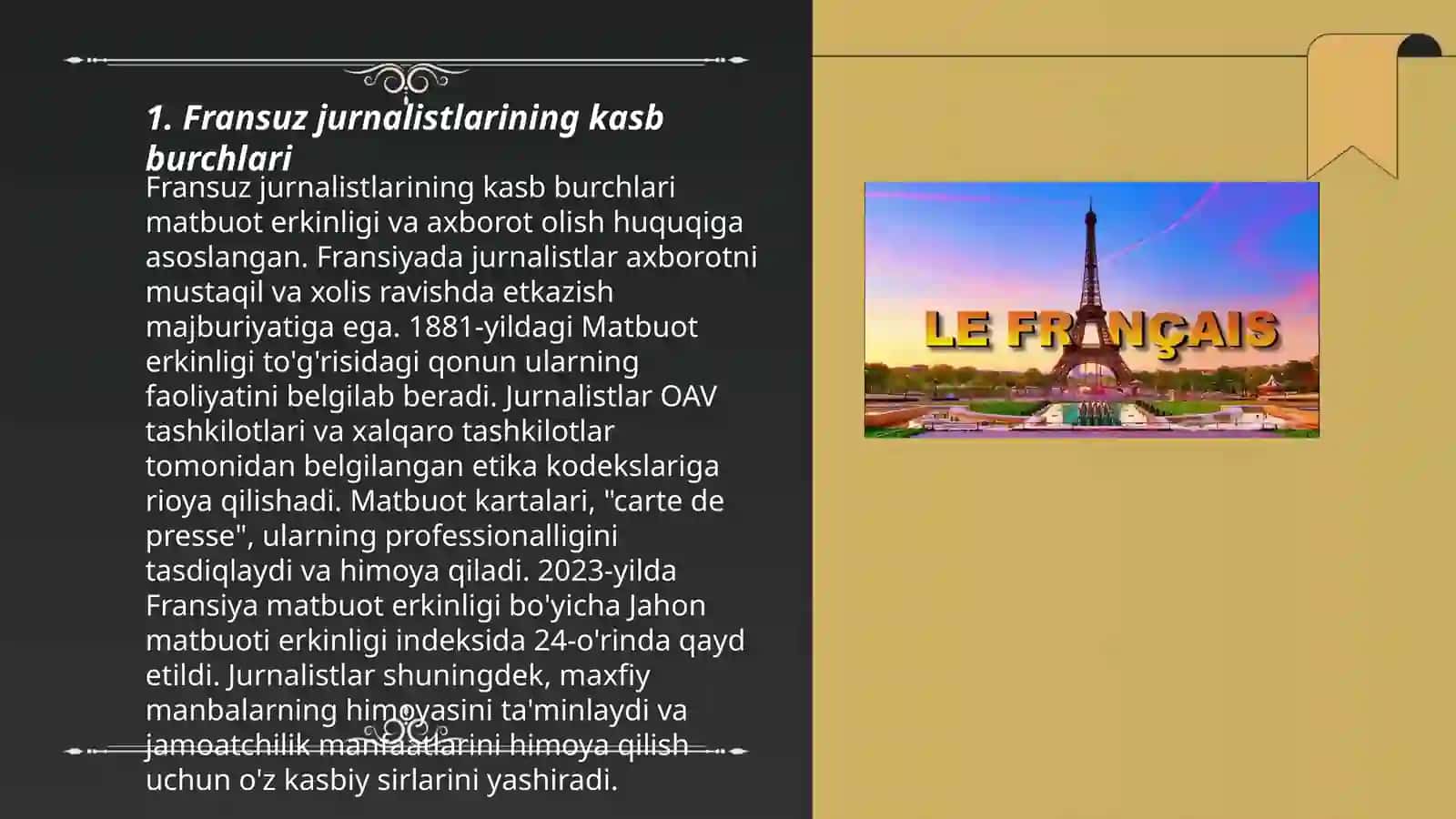 Fransuz jurnalistlarining kasb burchlari 3