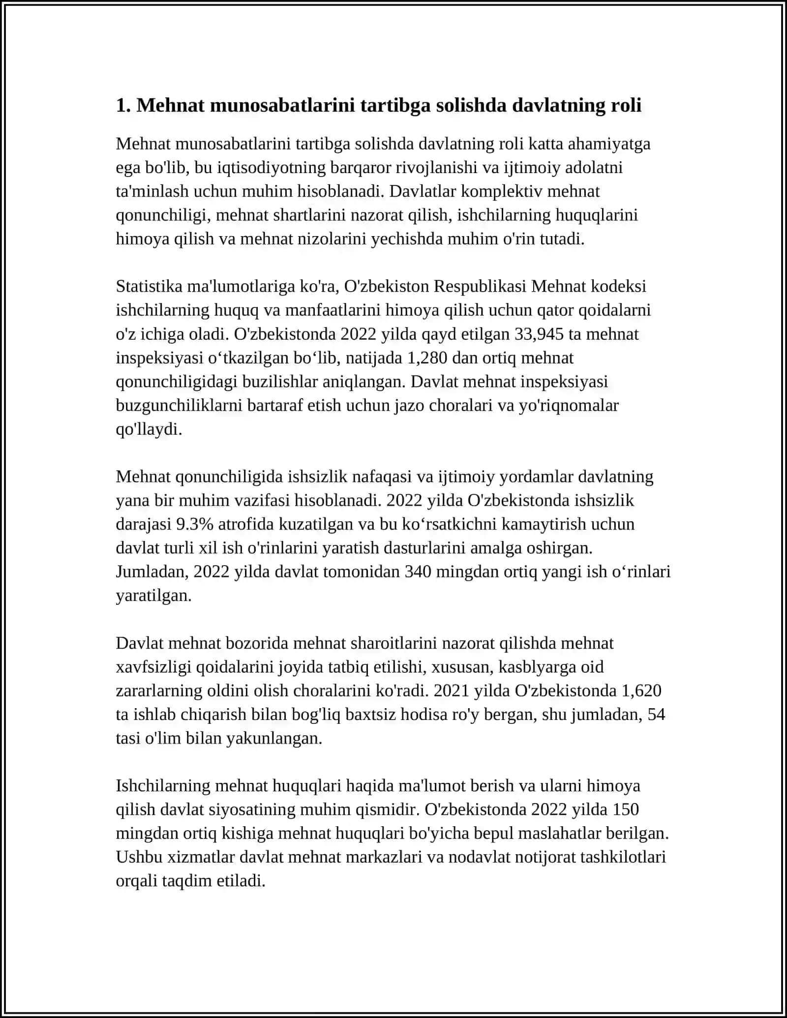MEHNAT MUNOSABATLARINI TARTIBGA SOLISHDA DAVLATNING ROLI.ISHCHI ANIQLOVCHI OMILLAR 3