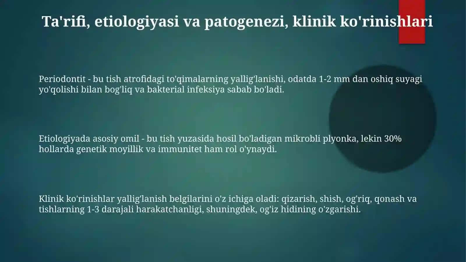 Bolalardagi o'tkir va surunkali periodontit: Ta'rifi, diagnostikasi va davolash tamoyillari 3