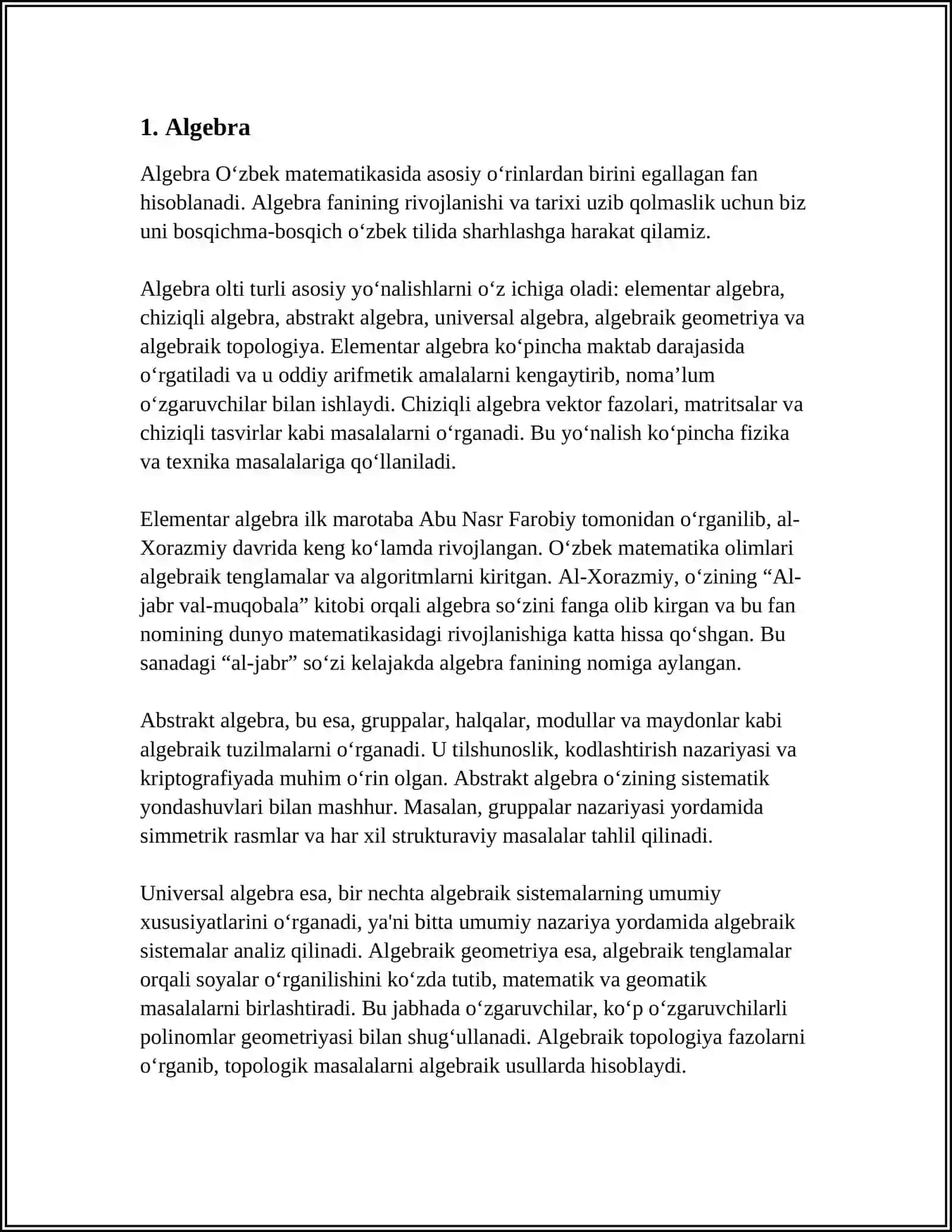 ANDIJON DAVLAT UNIVERSITETI MATEMATIKA VA INFORMATIKA 3