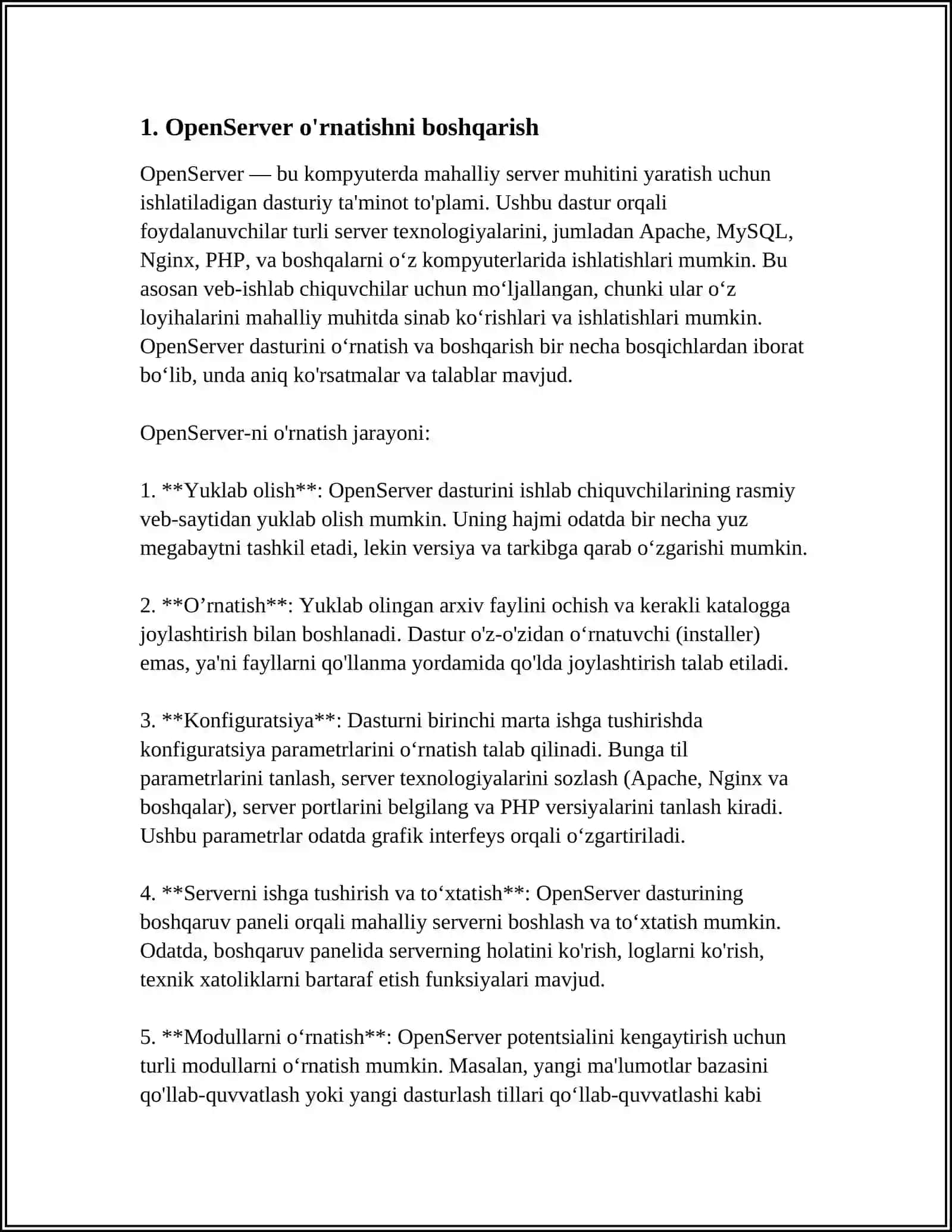OPENSERVER DASTURI 3