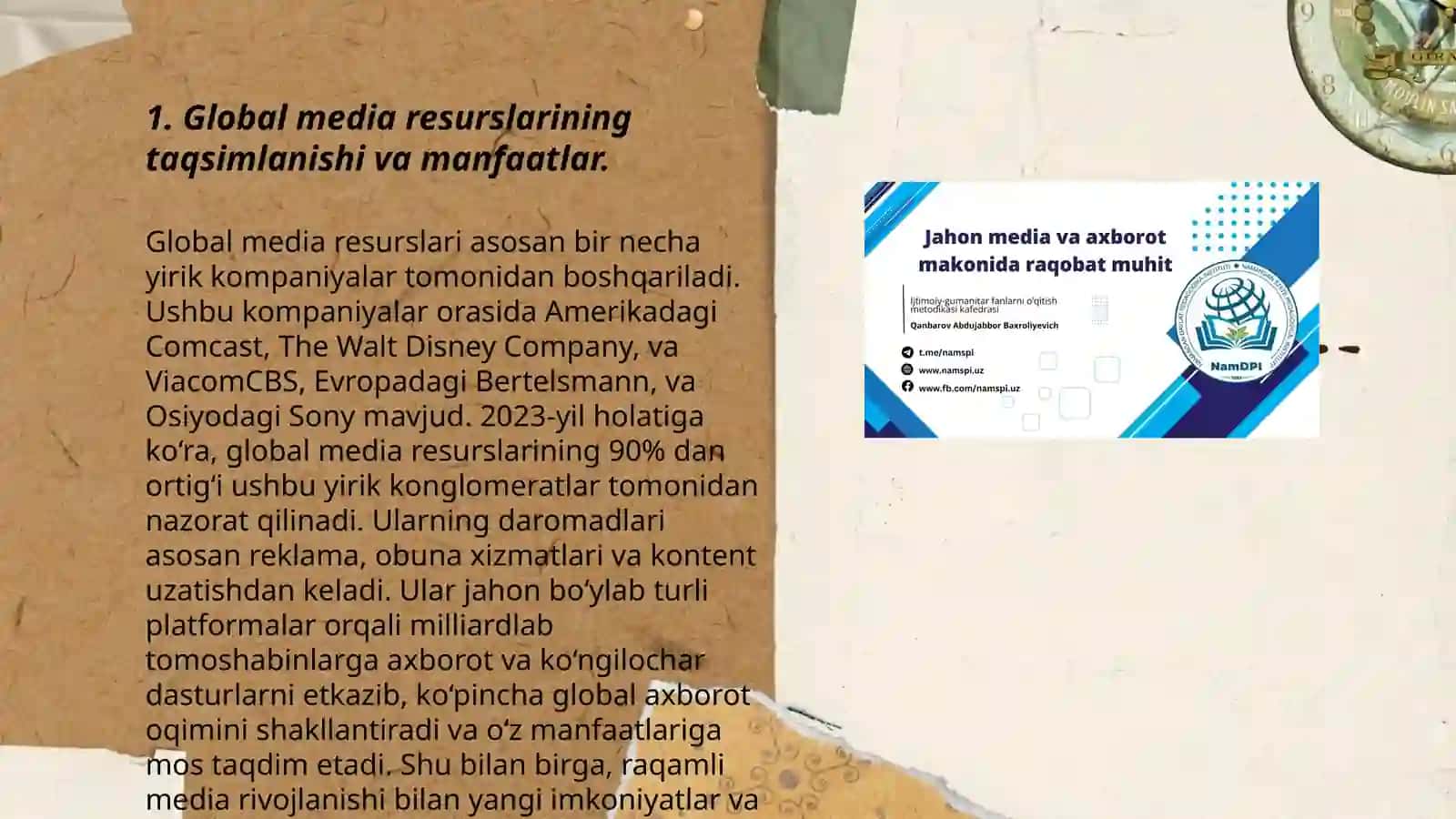 Jahon media va axborot makoni: manfaatlar to'qnashuvi, muammolar, yechimlar 3